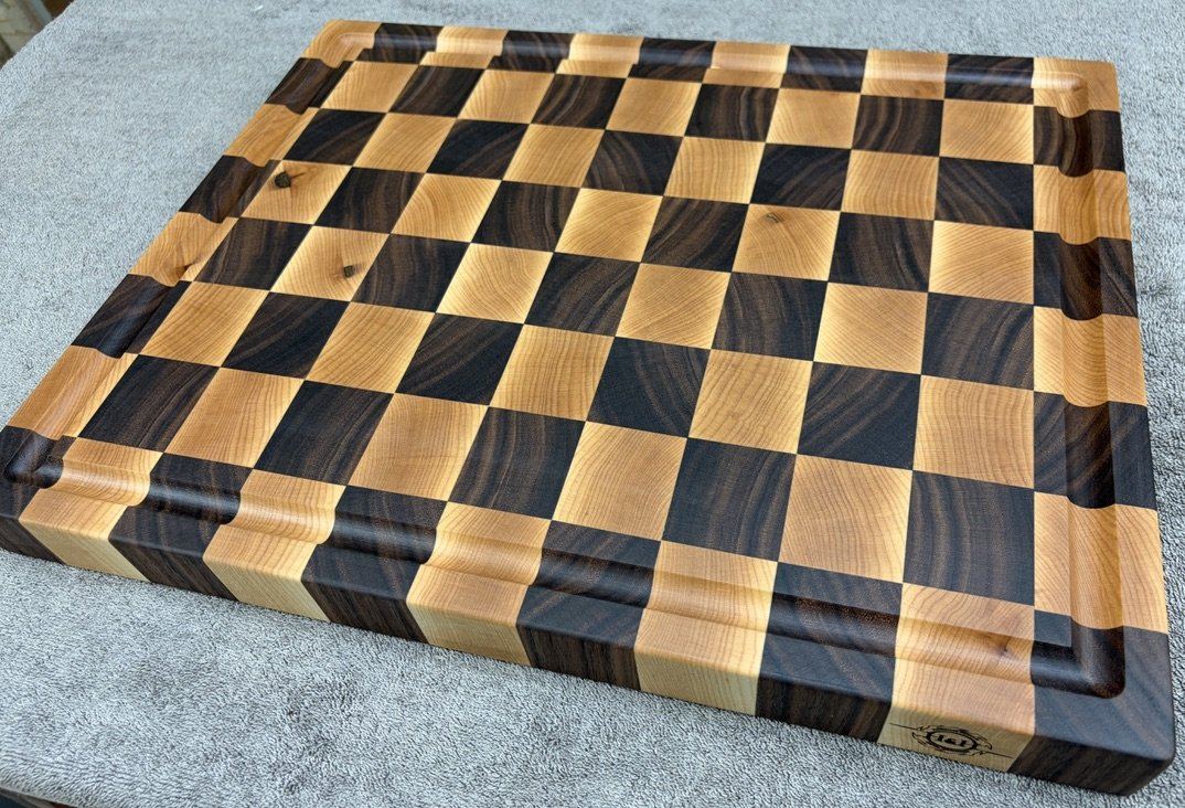 Walnut & Maple Checkerboard End-Grain