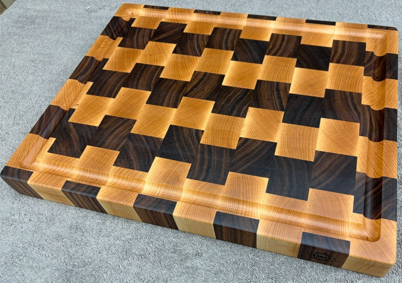 Striped End-Grain Cutting Board